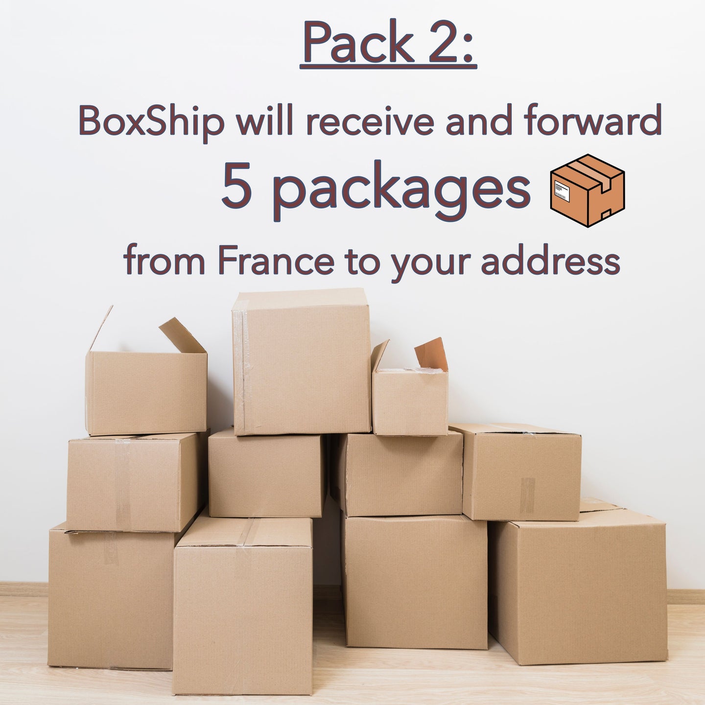 PACK 2 - Boxship will receive and forward 5 packages