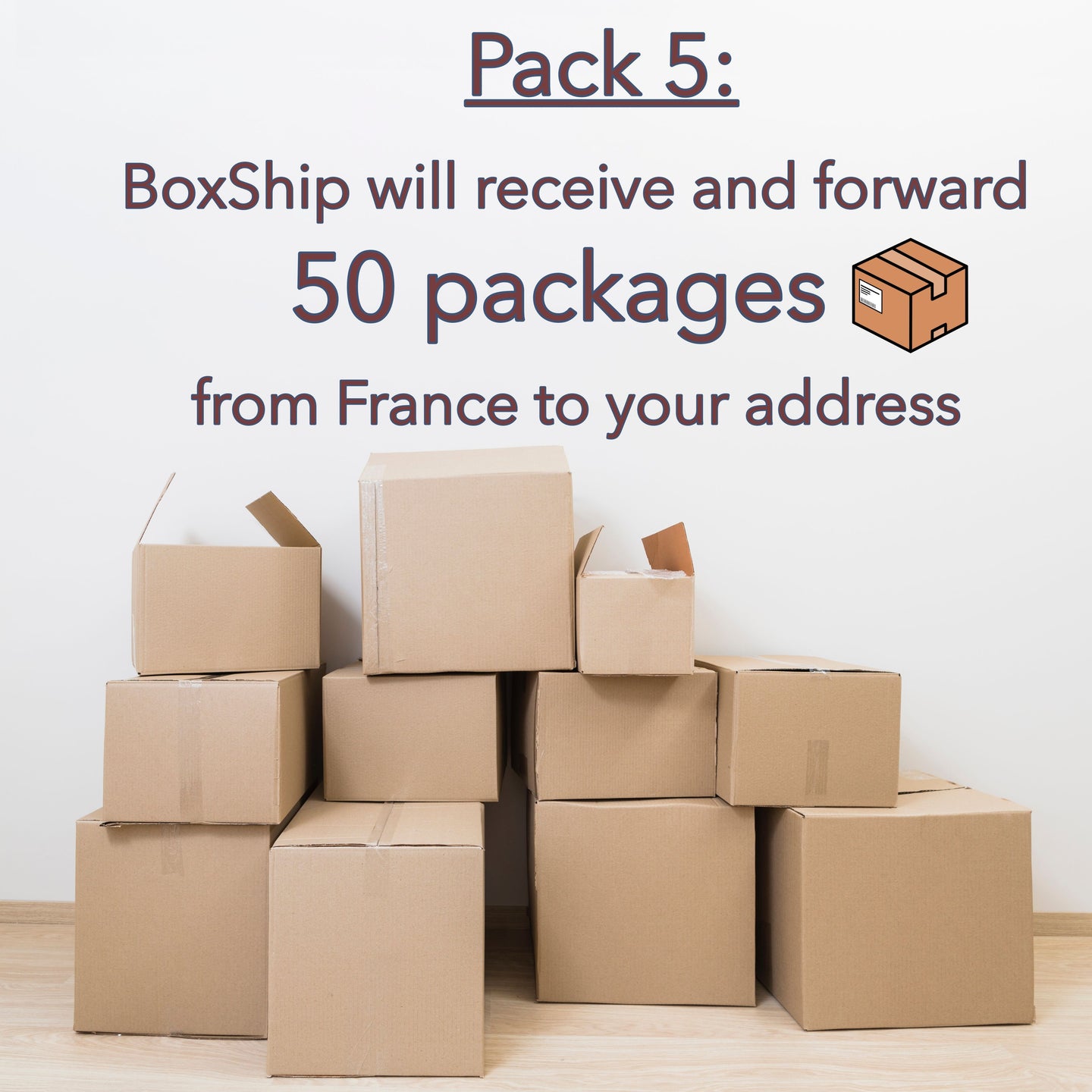 PACK 5 - Boxship will receive and forward 50 packages