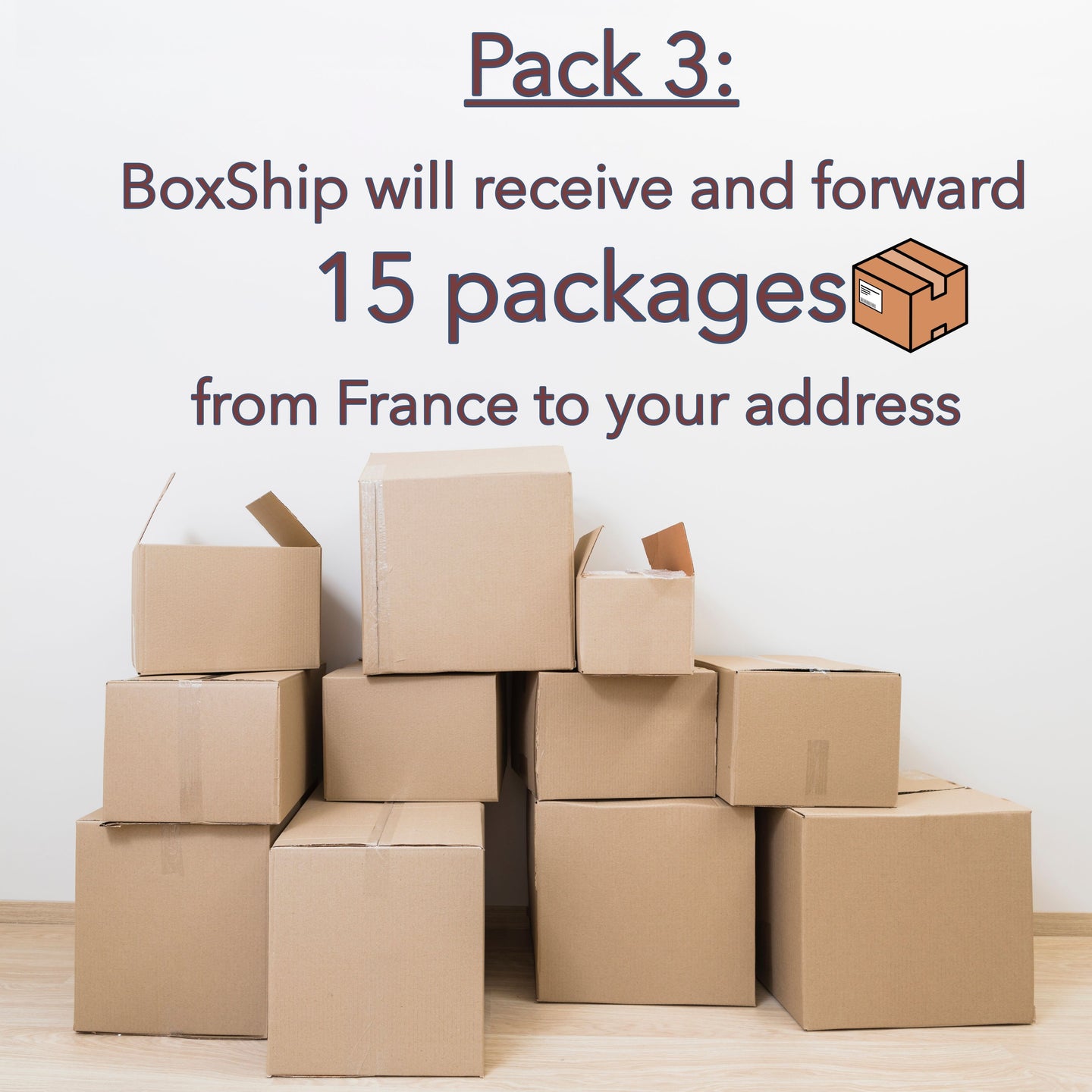 PACK 3 - Boxship will receive and forward 15 packages
