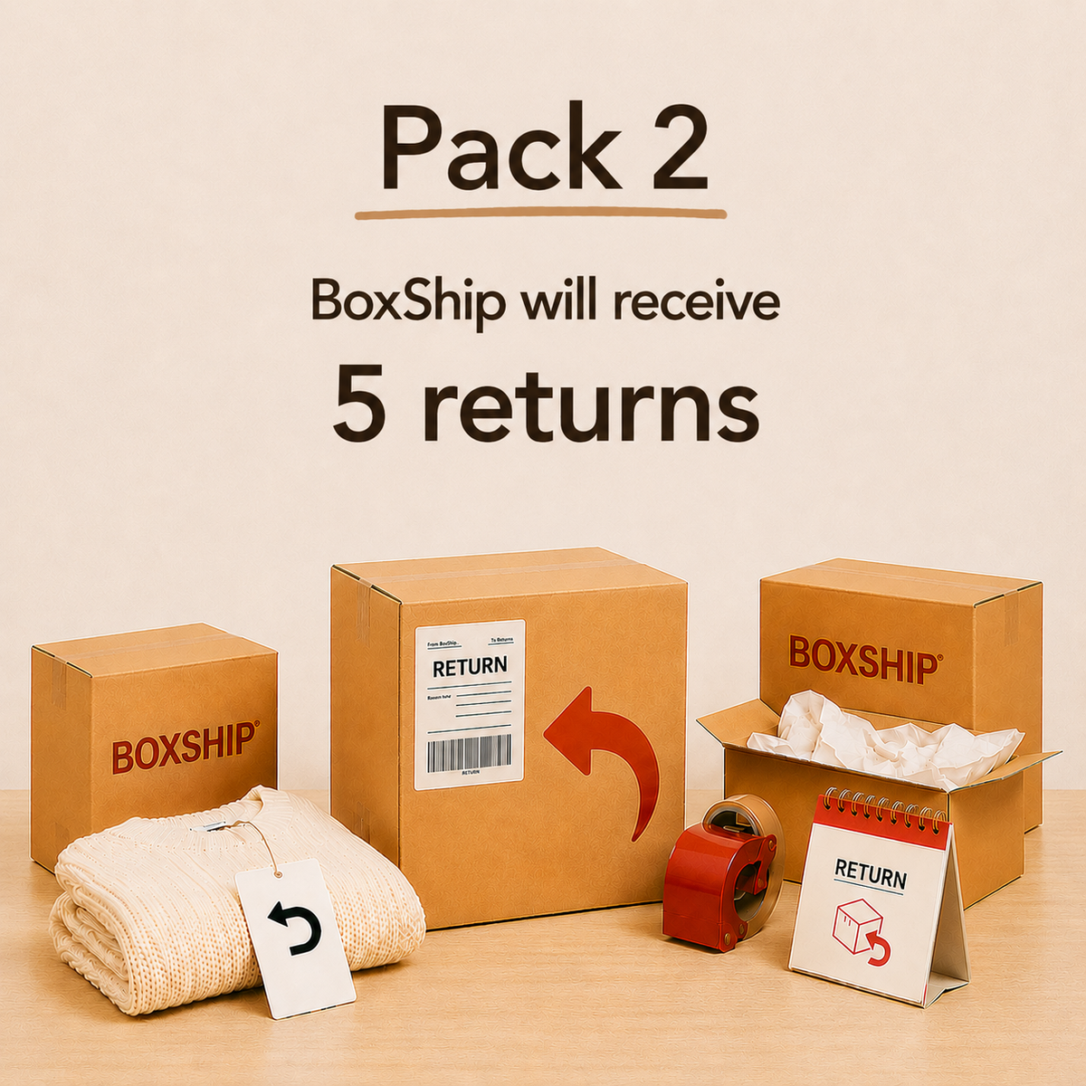 Pack 2 - We will collect 5 return parcels