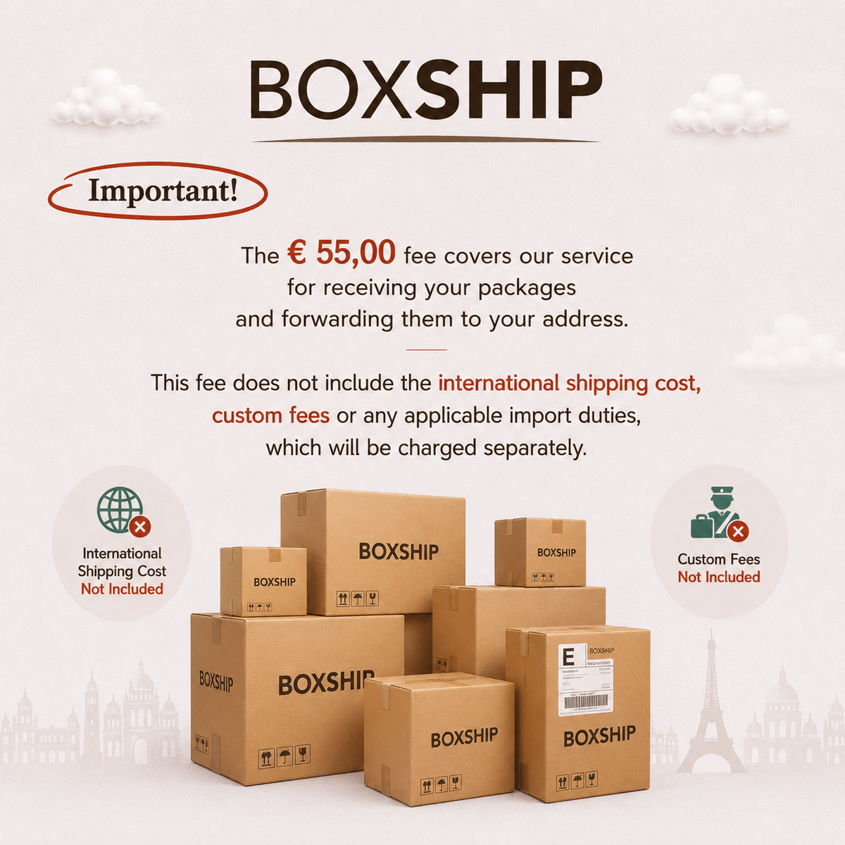 PACK 3 - Boxship will receive and forward 15 packages