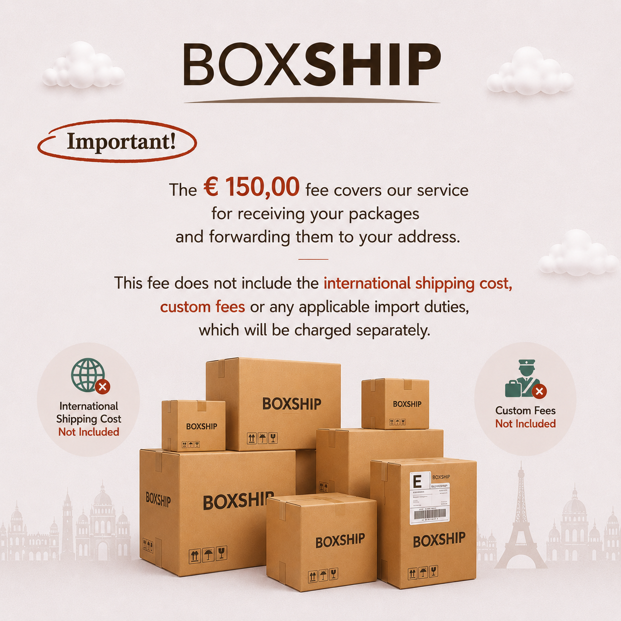 PACK 5 - Boxship will receive and forward 50 packages