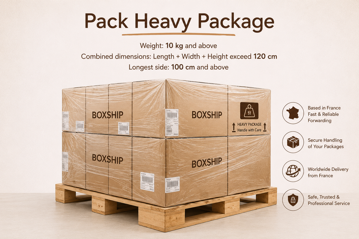 PACK Heavy Package - Boxship will receive and forward 1 heavy or oversized package
