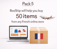 PACK 5 - Boxship will help you buy 50 items from any French or European online store