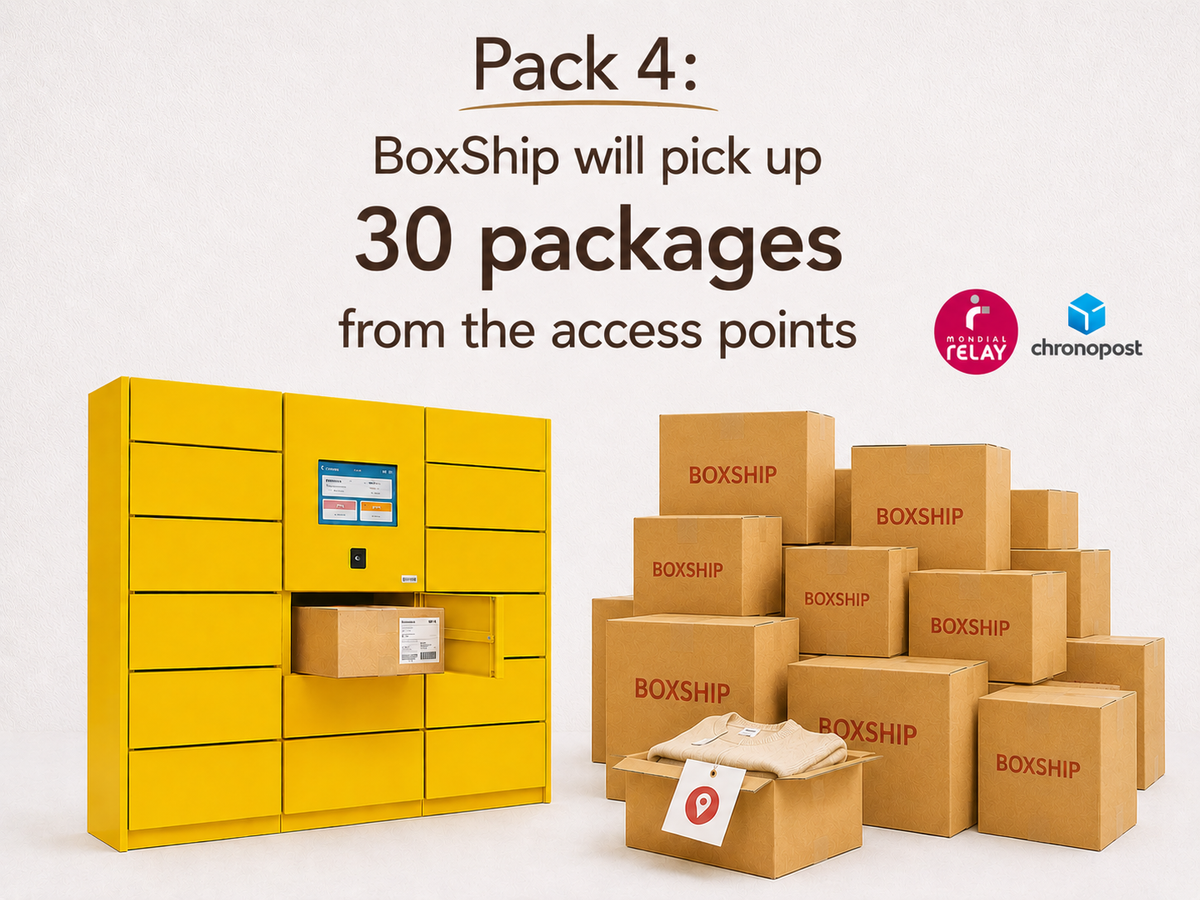 Pack 4 - BoxShip will pick up 30 packages from the access point