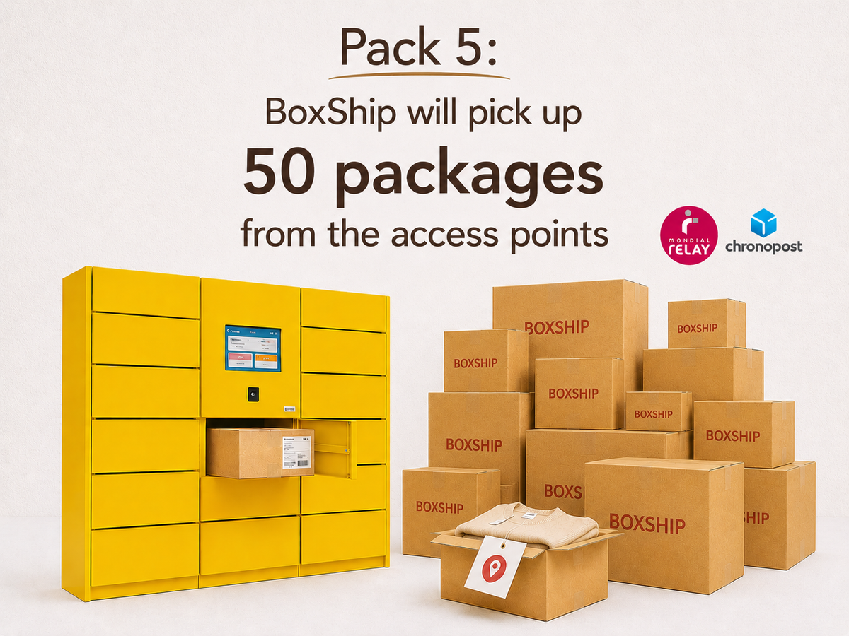 Pack 5 - BoxShip will pick up 50 packages from the access point