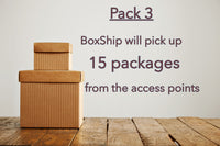 Pack 3 - BoxShip will pick up 15 packages from the access point